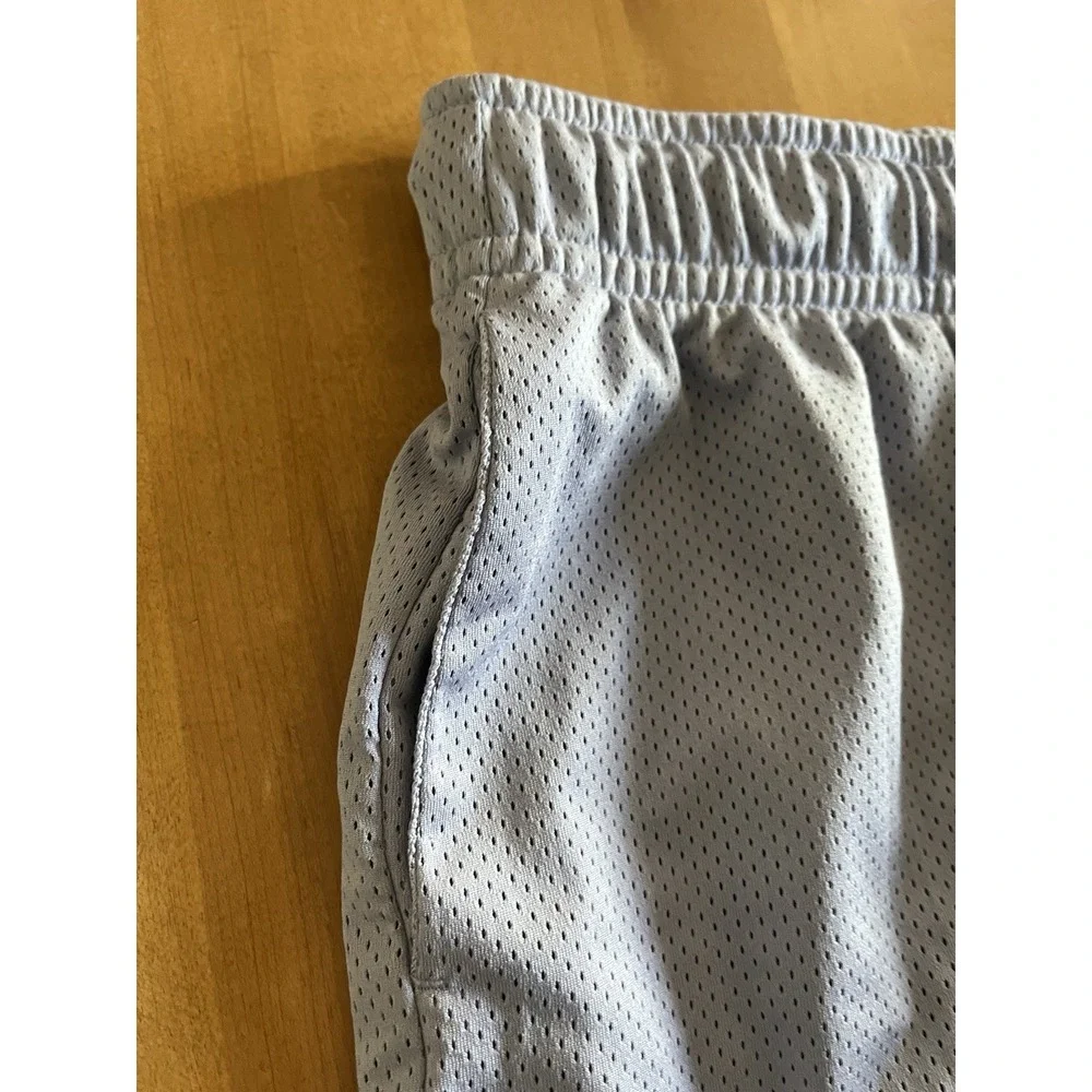 Nike Sportswear Essentials Mesh‎ Mid-Rise Shorts Blue Gray Women's XL Drawstring